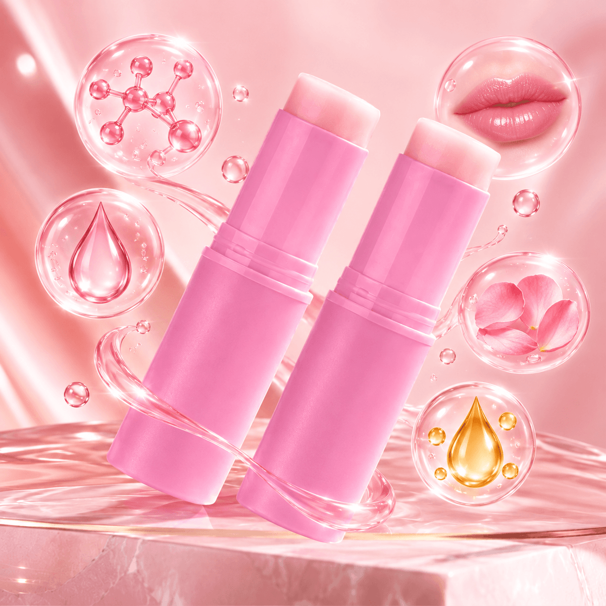 CV5 Balm stick held between the fingers